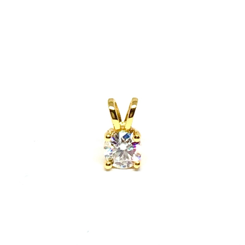1/2Ct Round Cut Moissanite Sterling Silver Solitaire Pendant